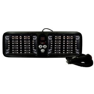 ESTROBO DE VISERA CON 96 LEDS MICAS TRANSPARENTES Y 12 FUNCIONES AZUL CON ROJO. (PIEZA)