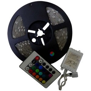 ROLLO DE 5M LED 5050 RGB 30 LEDS/M C/CONTROL FONDO NEGRO (ROLLO)