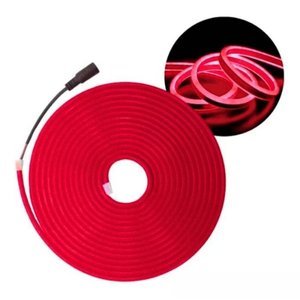 MANGUERA DE LED FLEXIBLE COLOR ROJO CON 4 ADAPTADORES, 5 METROs (ROLLO)