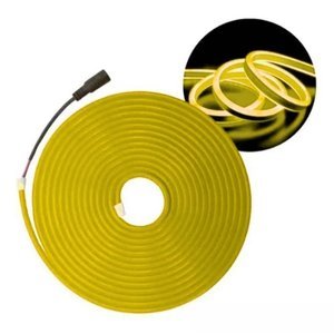 MANGUERA DE LED FLEXIBLE COLOR AMARILLO CON 4 ADAPTADORES, 5 METROs (ROLLO)