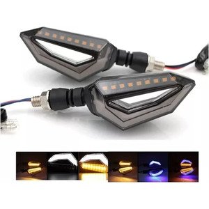 LAMPARA DIRRECCIONAL PARA MOTO C/9 LED AZUL  AMBAR Y CUBIERTA TIPO GEL (PAR)