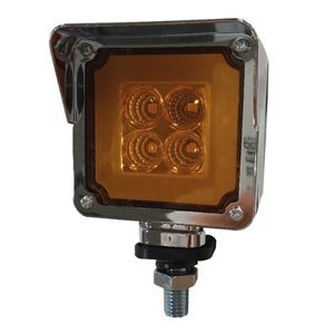 PLAFÓN CUADRADO 4 LEDS C/ OJO DE ANGEL TIPO GEL DOBLE CARA AMBAR/ROJO. DERECHA (ALTA, BAJA Y ESTROBO (PIEZA)
