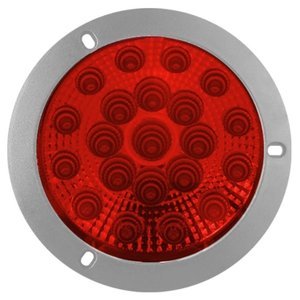 PLAFÓN REDONDO CON 21 LEDS Y BISEL CROMADO ROJO. (PIEZA)