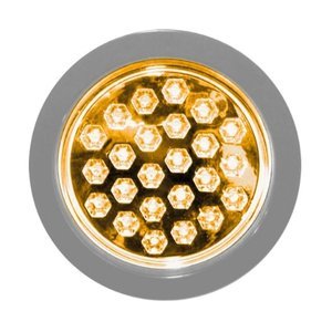 PLAFÓN REDONDO UNIVERSAL PARA CAMIÓN CON 24 LEDS ÁMBAR. (PIEZA)