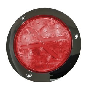 PLAFÓN REDONDO UNIV. CON 8 LEDS, CON "X" TIPO GEL  Y FUNCIONES, COLOR ROJO. (ALTA, BAJA Y ESTROBO) (PIEZA)