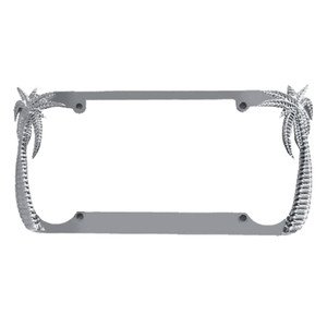 PORTAPLACA METALICO CROMO CON PALMERAS (PIEZA)