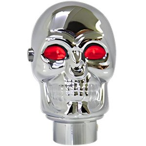 PERILLA CROMO DE CALAVERA S/LUZ OJOS ROJOS (PIEZA)