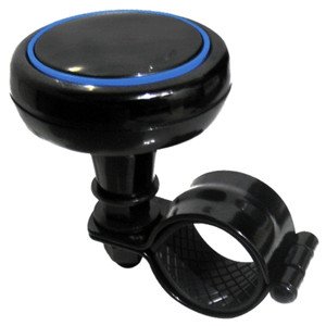 PERILLA PARA VOLANTE NEGRA / CON ORILLAS DE COLORES NEGRO CON AZUL. (PIEZA)