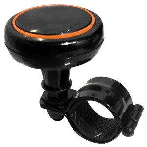 PERILLA PARA VOLANTE NEGRA / CON ORILLAS DE COLORES NEGRO CON NARANJA. (PIEZA)