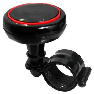 PERILLA PARA VOLANTE NEGRA / CON ORILLAS DE COLORES NEGRO CON ROJO. (PIEZA)