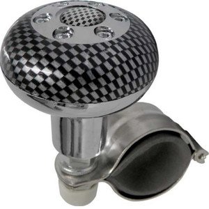 PERILLA PARA VOLANTE 100% DE METAL CROMO CON CARBÓN. (PIEZA)