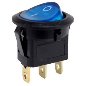 SWITCH TECLA REDONDA C/LUZ ON OFF AZUL (PIEZA)
