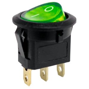 SWITCH TECLA REDONDA C/LUZ ON OFF VERDE (PIEZA)