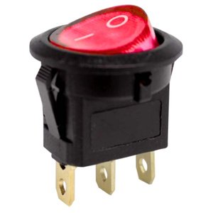 SWITCH TECLA REDONDA C/LUZ ON OFF ROJO (PIEZA)
