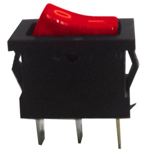 SWITCH TECLA MINI RECTANGULAR ON/OFF C-LUZ ROJA (PIEZA)