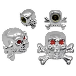 TAPON DE VALVULA CALAVERA 4 PZAS. CROMADO (JUEGO)