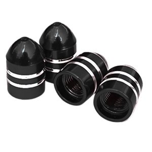 TAPON DE VALVULA BALA 4 PZAS. NEGRO (JUEGO)
