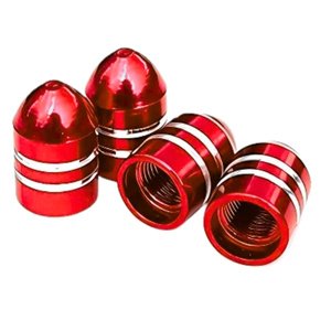 TAPON DE VALVULA BALA 4 PZAS. ROJO (JUEGO)