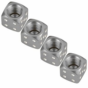 TAPON DE VALVULA DADO GRANDE 4 PZAS. PLATA (JUEGO)
