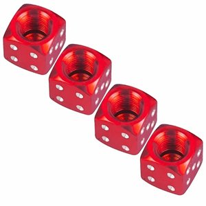 TAPON DE VALVULA DADO 4 PZAS. ROJO (JUEGO)