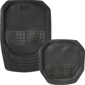TAPETE GRUESO 4 PZAS TIPO CHAROLA NEGRO/CARBON (JUEGO)