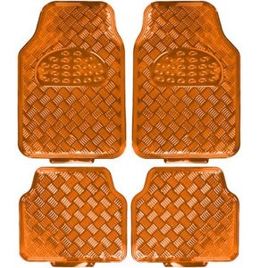 TAPETE CROMADO ECONOMICO 4 PZAS NARANJA (JUEGO)