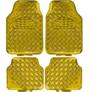 TAPETE CROMADO ECONOMICO 4 PZAS AMARILLO (JUEGO)
