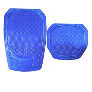 TAPETE CROMADO 4 PIEZAS TIPO CHAROLA EFECTO 3D AZUL 3 KG (JUEGO)