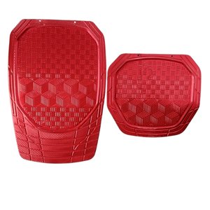 TAPETE CROMADO 4 PIEZAS TIPO CHAROLA EFECTO 3D ROJO 3KG (JUEGO)