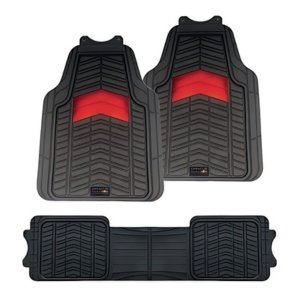TAPETE RED BULL DE HULE 3 PIEZAS POWER BAR NEGRO ROJO (JUEGO)