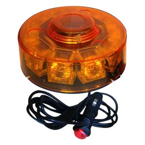 TORRETA REDONDA 16X5.5 8 FUNC C/10 LEDS E IMAN CUB AMBAR/LED AMBAR (PIEZA)