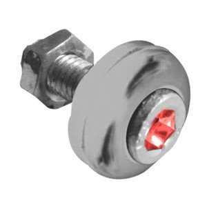 TORNILLO DE PLACA CON DIAMANTE ROJO. (JUEGO)
