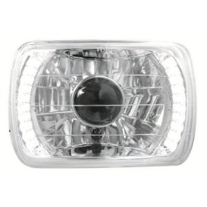 UNIDAD CUADRADA DIAMANTADA C/LUPA Y LEDS 7in BLANCO (PAR)