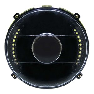 UNIDAD REDONDA DIAM C/LUPA LEDS 7in BCO C/ FONDO NEGRO Y CARCAZA (PAR)