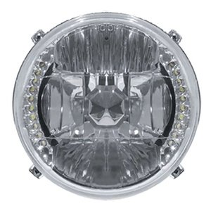 UNIDAD REDONDA DIAM LEDS 7in BCO C/ FONDO CROMO Y CARCAZA (PAR)