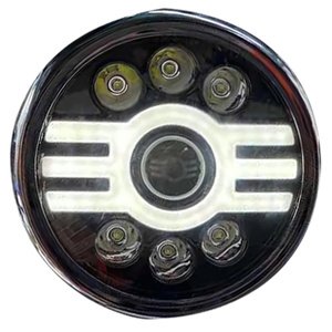 UNIDAD REDONDA DE 7" CON 7 LEDS C/LUPA BLANCO OJO DE ANGEL BICOLOR (PIEZA)
