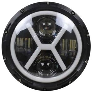UNIDAD REDONDA DE 7" CON 10 LEDS C/LUPA BLANCO OJO DE ANGEL BICOLOR (PIEZA)
