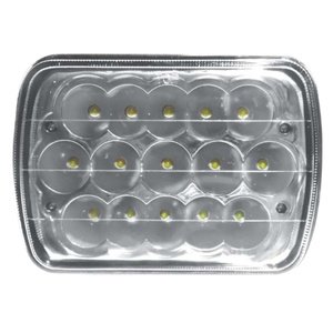 UNIDAD CUADRADA BICOLOR 7in C/ 15 HIPER-LEDS 3W C/U PAR (BLANCO/ÁMBAR) (PAR)