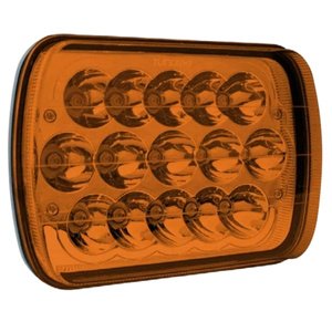 UNIDAD CUADRADA 7in CON 15 HIPER-LEDS LED AMBAR / CUBIERTA AMBAR (PAR)