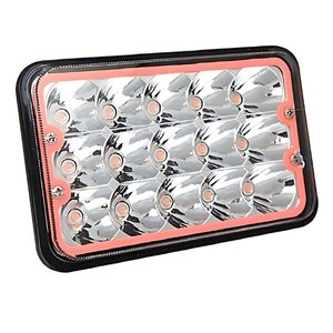 UNIDAD RECTANGULAR 5in CON 15 HIPER-LEDS DE 3W C/U OJO DE ANGEL ROJO (PAR)