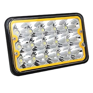 UNIDAD RECTANGULAR 5in CON 15 HIPER-LEDS DE 3W C/U OJO DE ANGEL AMARILLO (PAR)