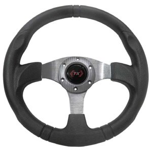VOLANTE AUTOMOTRIZ DE ALUMINIO NEGRO. (PIEZA)