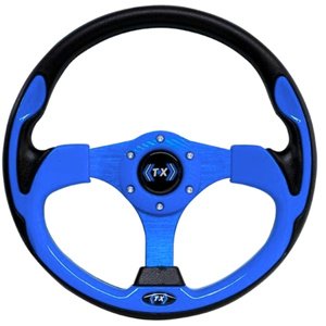 VOLANTE AUTOMOTRIZ T/FIBRA DE CARBON AZUL. (PIEZA)