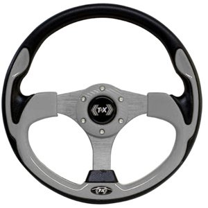 VOLANTE AUTOMOTRIZ DE VINIL GRIS. (PIEZA)