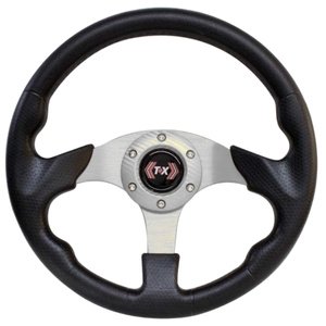 VOLANTE AUTOMOTRIZ DE ALUMINIO PLATA. (PIEZA)