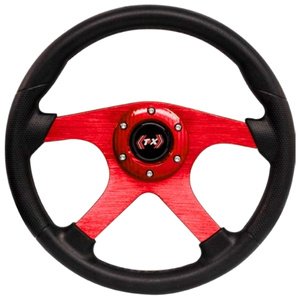 VOLANTE AUTOMOTRIZ 4 BR ROJO. (PIEZA)