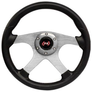 VOLANTE AUTOMOTRIZ 4 BR PLATA. (PIEZA)