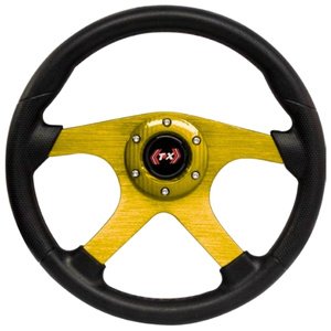 VOLANTE AUTOMOTRIZ 4 BR AMARILLO. (PIEZA)