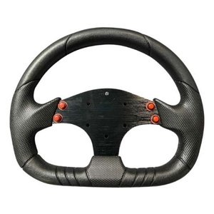 VOLANTE TIPO D CON 3 BRAZOS, CLAXON BOTON LATERAL ROJO (PIEZA)