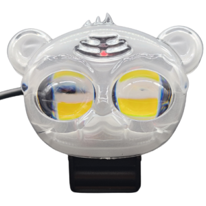 FARO TIPO PANDA CON 2 HIPER LEDS 20W BLANCO/AMARILLO CON LUPA 5 FUNCIONES DE ESTROBO Y CARCASA RGB (PZA)
